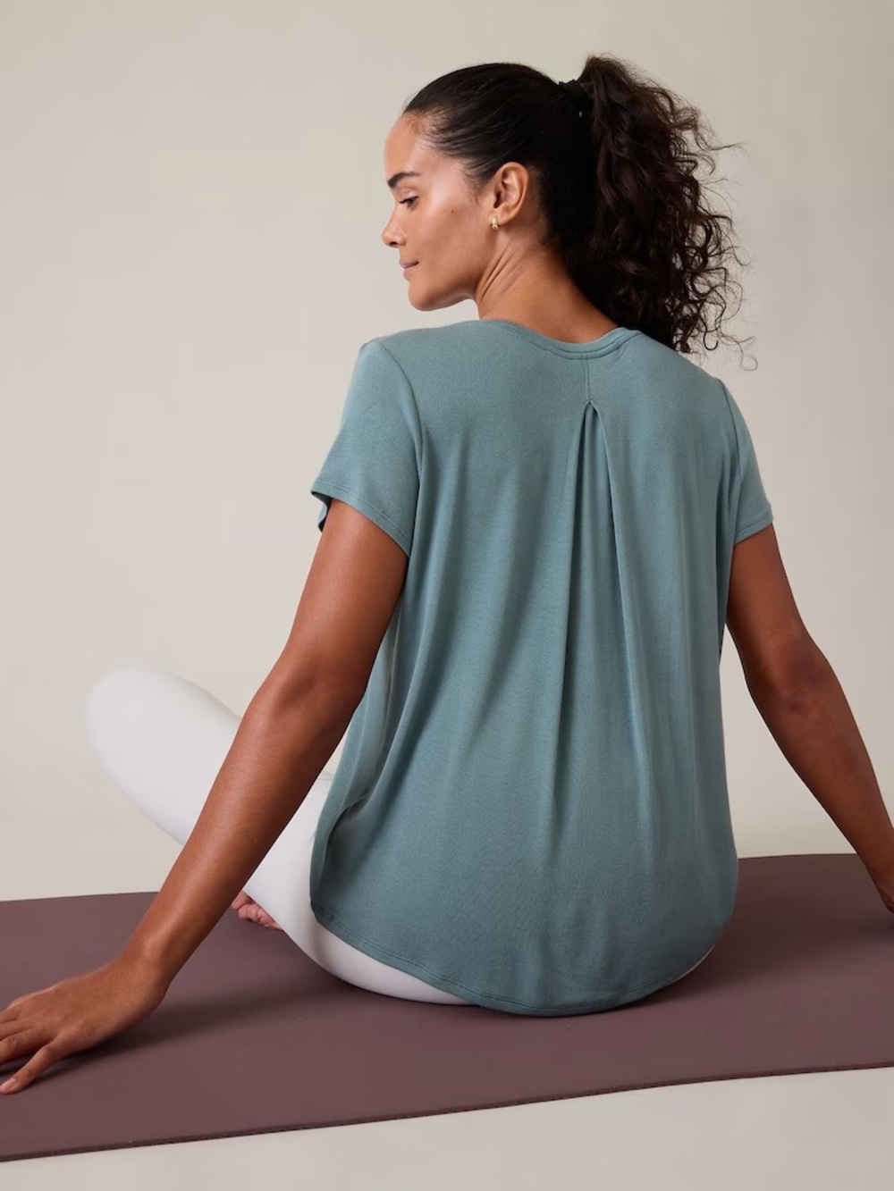 Athleta Pleated-Back Relaxed With Ease Tee In Lapis Blue: XL - Sold Out, NTW